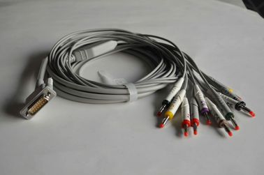 China HP one piece 10-lead EKG cable with leadwires,3.5m supplier